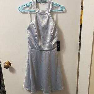 Lulu's Silver Halter Mini Dress